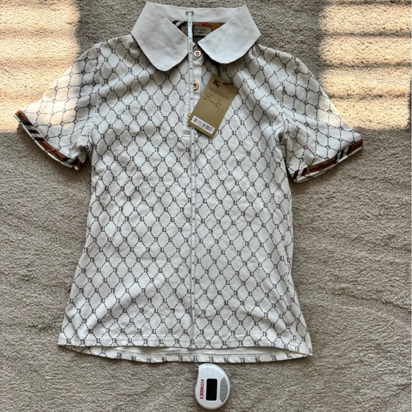 NWT Thomas Burberry Monogram Polo Shirt - Picture 11 of 12